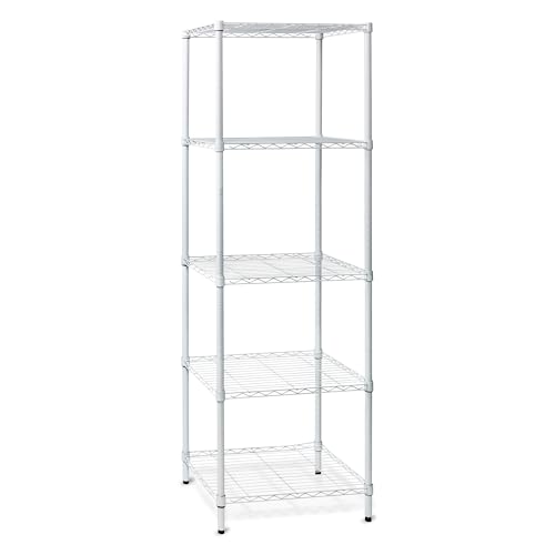 Honey-Can-Do 5-Tier Adjustable Shelving Unit, 250 lb per Shelf, White, 24 x 18 x 72 in