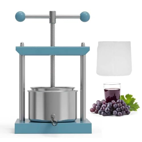 SQUEEZE Master Cheese Tincture Herb Fruit Wine Manual Press 0.8 Gallon Blue