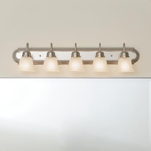 Kichler 5-Light Bathroom Vanity Light Fixture - Brushed Nickel, 36 Inches