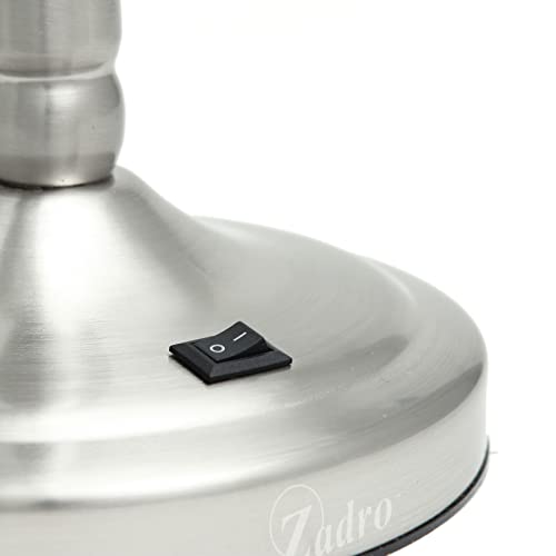Zadro 7-inch Satin Nickel LED Makeup Mirror with 10X/1X Magnification, Swivel Lamp, Battery Operated