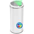 iTouchless 13 Gallon Round Sensor Trash Can with Lid - Alpine White