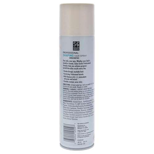 Salon Grafix Shaping Hair Spray Super Hold - Flexible and Brushable - Hairspray for Women and Men - Professional Quality Results - Unscented - 10 oz