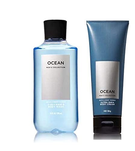 Men's Ocean 3-in-1 Hair & Body Wash and Body Cream Set