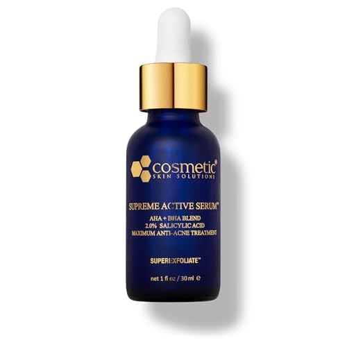 Supreme Active Serum ? 2% Salicylic Acid AHA BHA Exfoliating Formula for Acne, Dark Spots & Uneven Texture ? Clarifying Face Treatment for Clear, Smooth & Radiant Skin ? 1 fl oz