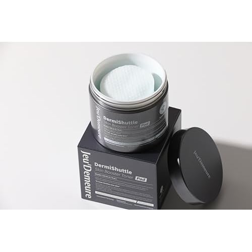 JEU'DEMEURE DermiShuttle Skin Booster PHA Premium Toner Pads, Exfoliating, Minimizing Pores, Dead Skin & Blackheads,100% Cotton Facial Pad, For Sensitive Skin, Korean Skin Care, 60 Pads 2.7 fl.oz
