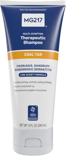 MG217 Psoriasis Shampoo with Coal Tar - 8 Fl Oz Pack of 6 - Therapeutic Scalp Treatment for Itching & Flaking