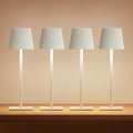 Cordless Table Lamp 4 Pack - Rechargeable Battery, Adjustable Heights, Waterproof, Touch Dimming, White