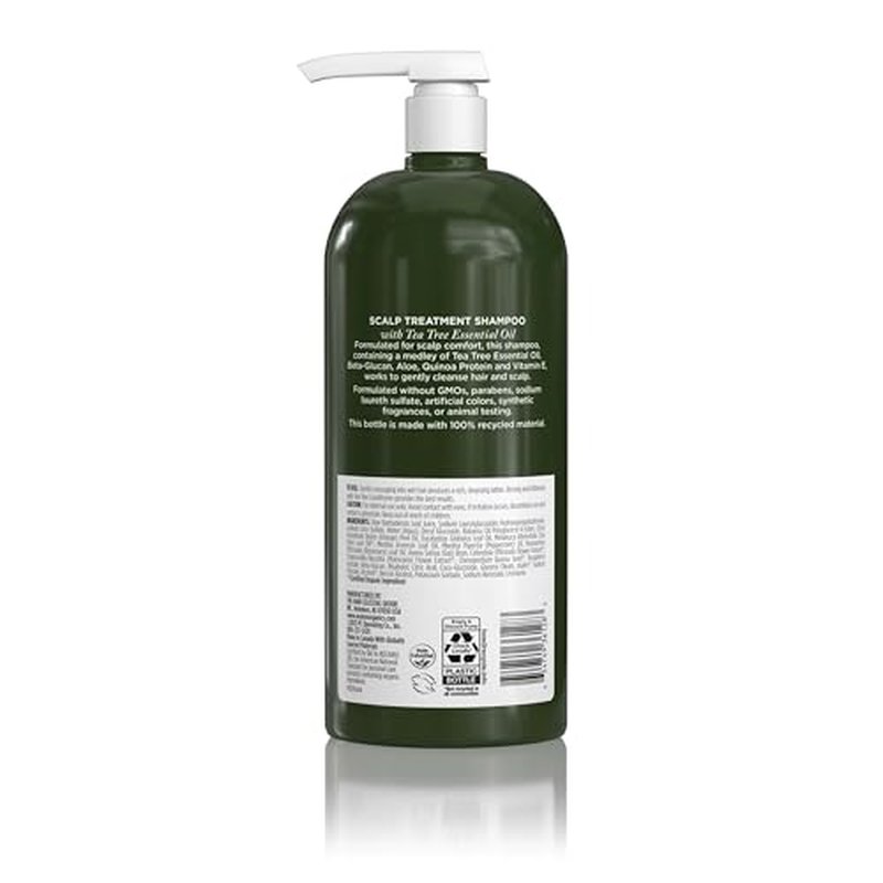 Avalon Organics Scalp Treatment Tea Tree Shampoo,Encourages Scalp Well-Being and Leaves Hair Soft,32 Fluid Ounces,(Pack of 2)