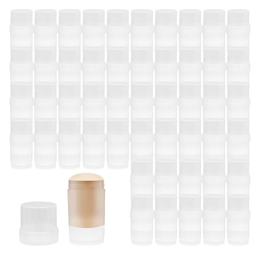 50 Pcs Empty Deodorant Containers Twist up Filling Stick Plastic Refillable Deodorant Holder Balm Tubes for Homemade Lipstick Sunscreen Balm Lotion(30ml)