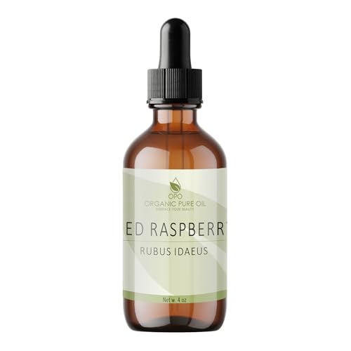 Red Raspberry Seed Oil - Organic Cold-Pressed Face & Body Moisturizer - 4 oz Glass Bottle & Dropper
