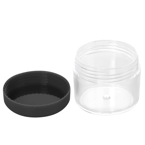 HOIGON 96 PCS 20g 20ml Clear Plastic Sample Containers, Leak-Proof Round Plastic Cosmetic Containers with Black Screw Lids for Creams, Lotions, Makeup, Colored Acrylics