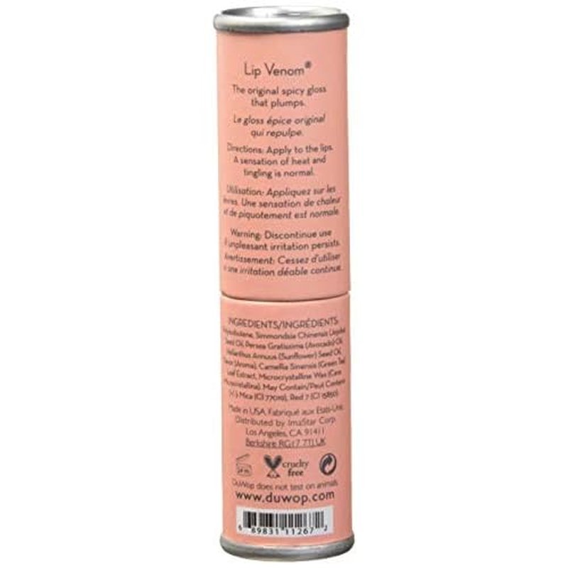 DuWop Cosmetics Original Lip Venom - Lip Plumping Gloss to Plump and Moisturize, Pink (1-Pack)