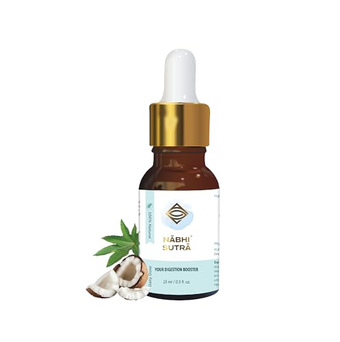 Belly Button Oil for Digestion Support with Castor Ginger Black Seed Coconut Oil - 15ml