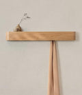 Wall-Mounted Coat Rack with 8 Hooks and Hidden Wall Hooks - Oak Finish