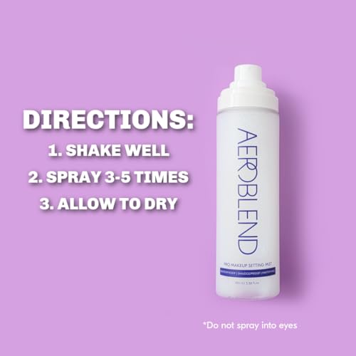 AEROBLEND Pro Makeup Setting Mist ? Large 100 ml (3.38 fl oz) Matte Setting Spray ? Waterproof, Smudge-Proof, Long-Lasting Hold