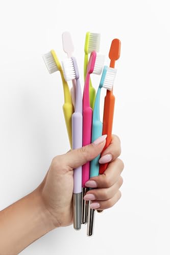 TRASK Luxury Soft Bristle Manual Toothbrush for Adults - Dentist Designed, Reaches Hard-to-Access Areas, Azure
