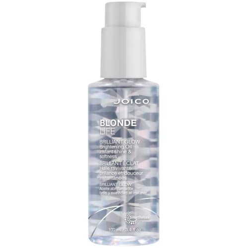 Joico Blonde Life Brilliant Glow Brightening Hair Oil 3.4 Fl Oz - Tames Frizz & Adds Shine