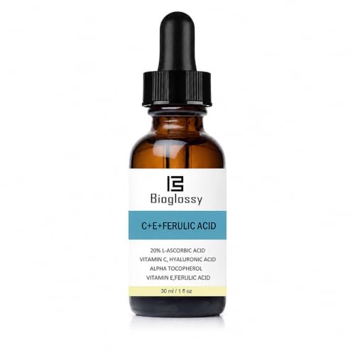 Bioglossy C+E+Ferulic Acid Vitamin C Serum for Face - Anti-Aging, Hydrating, 1 Fl Oz
