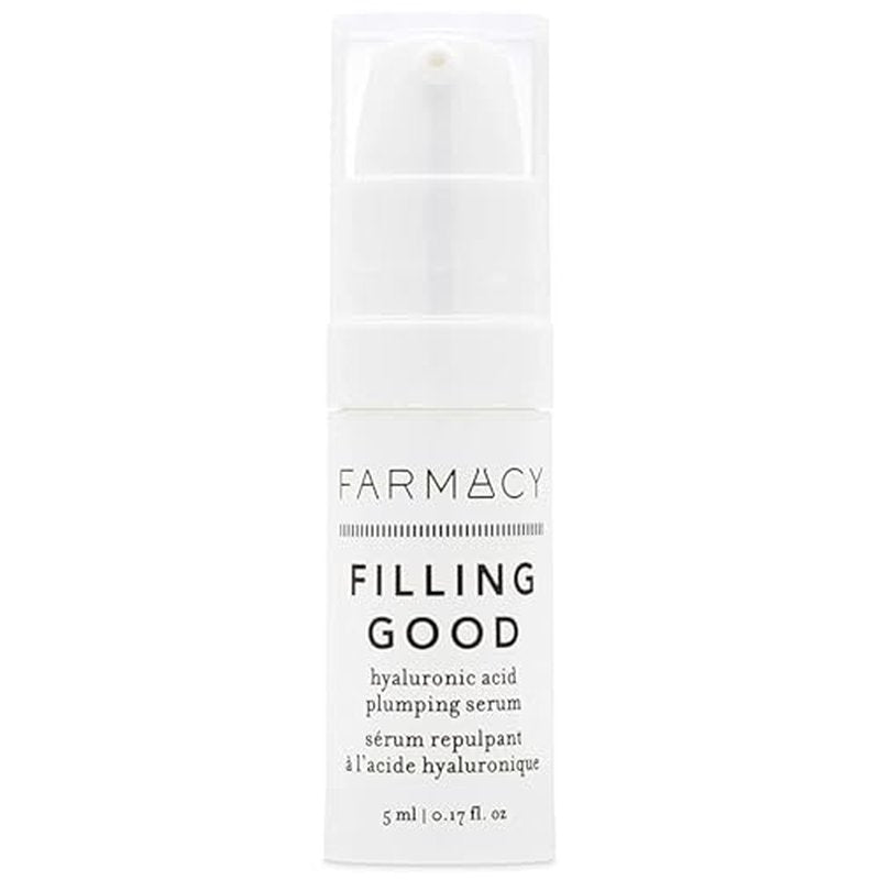 Farmacy Hyaluronic Acid Serum for Face - Filling Good Face Serum with Vegan Collagen Peptides - Helps Smooth Fine Lines + Wrinkles - Hydrating, Plumping + Anti Aging Skin Care (5ml)