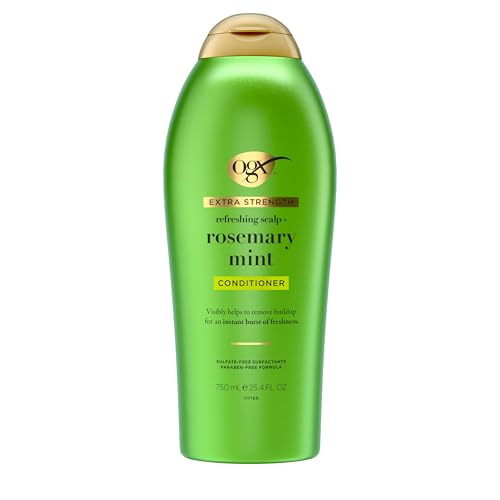 OGX Extra Strength Refreshing Scalp + Rosemary Mint Conditioner,Nourishing Hair & Scalp Conditioner Infused with Rosemary for Healthy-Looking Hair,Sulfate-Free Surfactants,25.4 fl. oz,(Pack of 2)