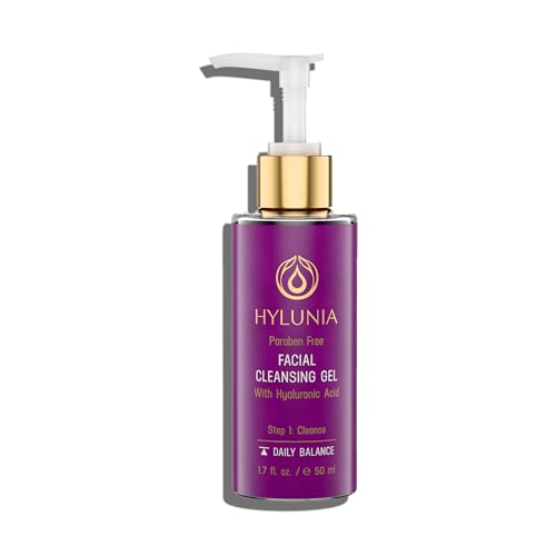 Hylunia Facial Cleansing Gel with Hyaluronic Acid 5.1oz - Gentle Hydrating Face Wash for Sensitive & Acne-Prone Skin
