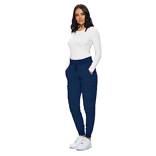 Womens Jogger Scrubs Ribbed Jogger Scrub Pants for Women