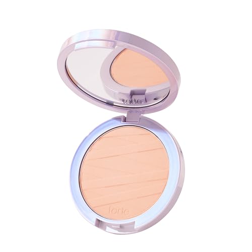 tarte face tape pressed powder ? Medium-Coverage Waterproof Powder with Hyaluronic Acid, Snow Mushroom & Peptides to Smooth & Set Makeup, Lightweight, Vegan & Cruelty Free
