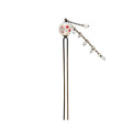 NOREN Hair Stick for Bun Kanzashi - Clear Beads Sakura White, Japanese Style Hairpin