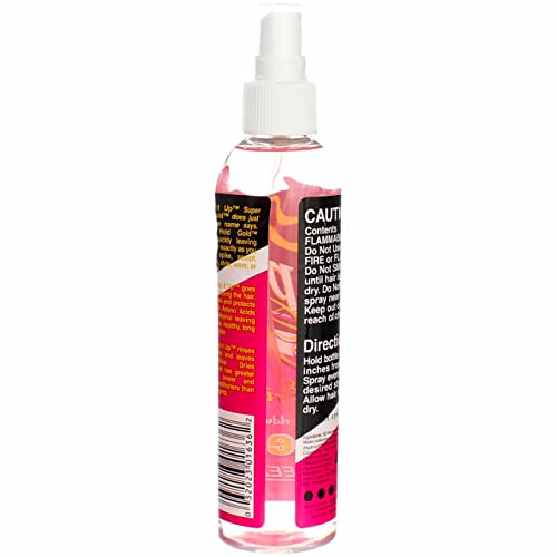 Bronner Brothers Pump It Up Spritz Gold Super Hold Hair Spray 8oz Pack of 4 - Fast Drying, No Buildup