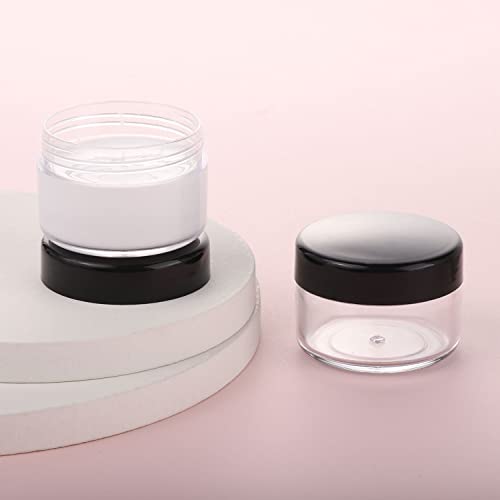 Black 15g Makeup Sample Containers - 100 Count Travel Cosmetic Jars with Lids Variation of Black / 15g