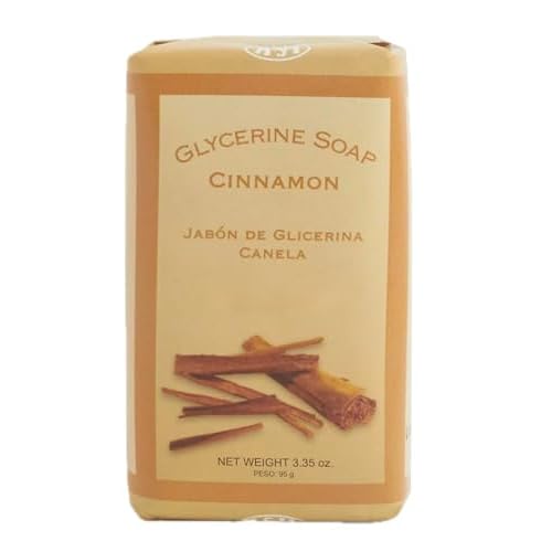 Lanman & Kemp Cinnamon Soap Bar 3.35 Oz - Jabon De Glicerina Canela (Pack of 4)