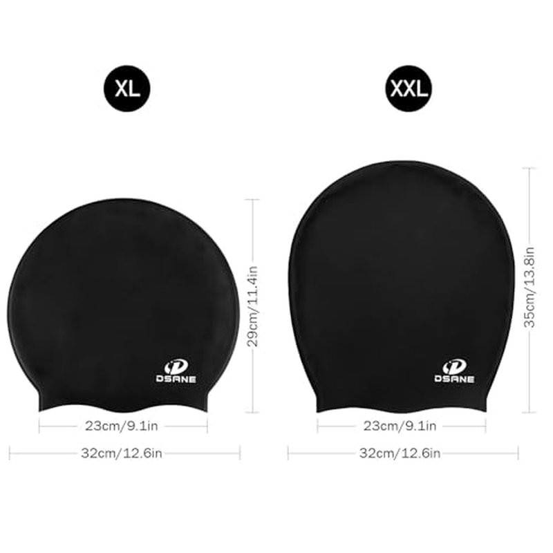 Dsane Extra Large Swimming Cap for Women and Men,Special Design Swim Cap for Very Long Thick Curly Hair&Dreadlocks Weaves Braids Afros Silicone Keep Your Hair Dry