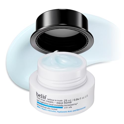 belif Aqua Bomb Hydrating Face Moisturizer with Niacinamide & Hyaluronic Acid - New Formula, 0.85 Fl Oz