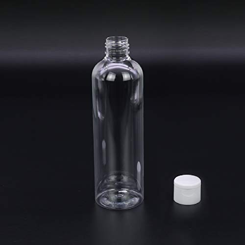 TRENDBOX 8oz/250ml Clear Bottles with Flip Cap Lid BPA-Free Travel Containers For Shampoos,Lotions and Massage Oils - 30 Pack
