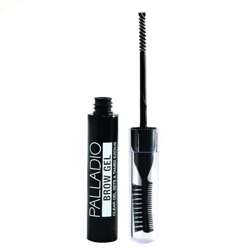 Palladio Brow Styler Clear Brow Gel, Innovative Formula, Holds and Grooms Brows, Brow Setter, Natural Look, Lightweight, Multi-Purpose Conditioning Formula, Doubles as a Clear Mascara