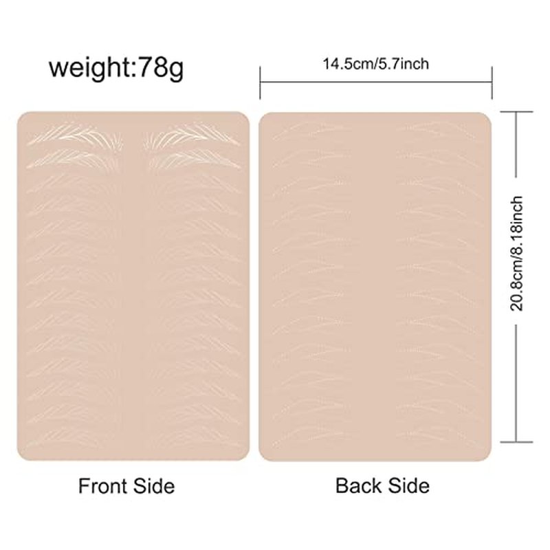 2pcs Hairstroke Practice Skin Double Sided Permanent Makeup Tattoo Practice Skin Microblading Hair stroke Patterns (2pcs)