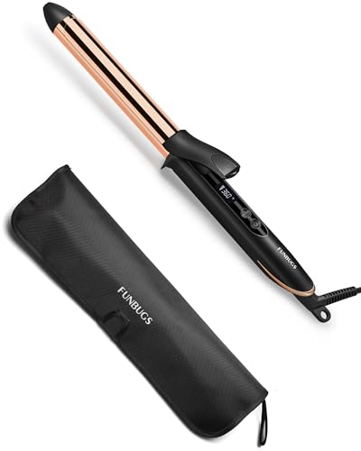 1 Inch Titanium Curling Iron - Anodized for Soft Bouncy Curls - FUNBUGS