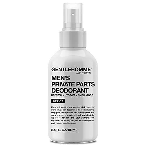 Gentlehomme Men's Deodorant Spray for Intimate Areas - Amber Leather, Hydrating, Vegan, 4oz