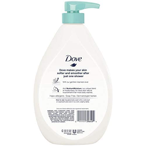 Unscented Dove Sensitive Skin Body Wash Pump 34 Fl Oz Pack of 2