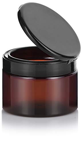 12oz Amber Plastic Jar with Black Flip Top - Reusable Food & Home Storage