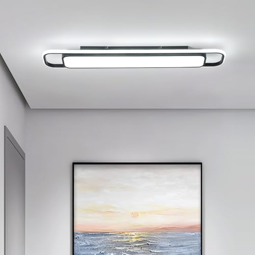 Modern LED Ceiling Light 39 Inch Flush Mount Fixture, Cool White - Long Ring Variation