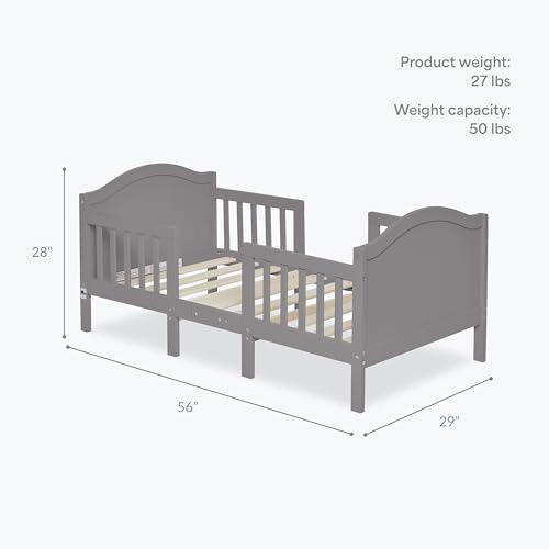 Dream On Me Portland 3-in-1 Convertible Toddler Bed with Safety Rails - Storm Grey / Toddler Bed Only
