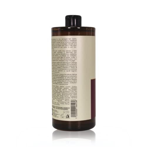 LINANGE Emergency Reconstruction Shampoo 1000ml with Collagen Keratin Shea Butter - Nourishing Damaged Hair Pack of 12 (2.82 fl oz each)
