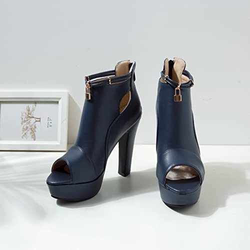 fereshte Women's Peep-Toe Sandals Stiletto High Heels Platform Summer Booties