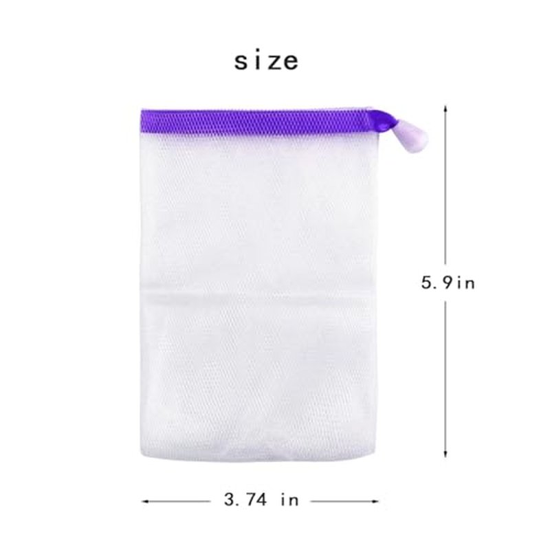 INVODA 60PCS Soap Net Bag 60 Pieces Double Layer Drawstring Soap Mesh Soft Bath Handmade Net for Facial Body Exfoliation Cleaning Tool (Random Color)
