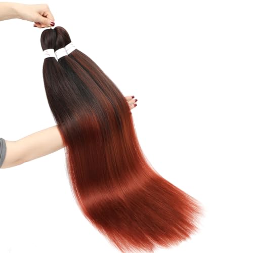 Ombre Ginger Pre Stretched Braiding Hair Extensions 26 Inch - 8 Packs / Lot