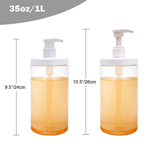 Cosywell Refillable Pump Bottle Dispenser 3x 1000ml White Wide Mouth Set