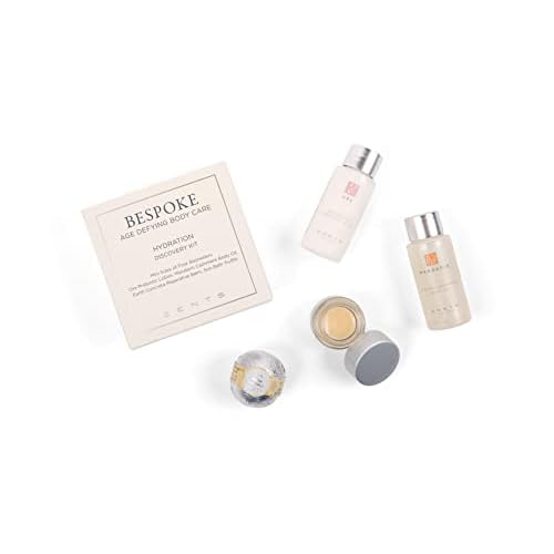 Zents Hydration 4-pc Mini Set, Age defying Best Sellers Hydration Kit with Ore Probiotic Lotion, Mandarin Body Oil, Earth Reparative Balm & Sun Bath Bomb