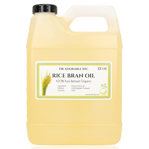 Pure Organic Cold Pressed Rice Bran Oil 32oz for Skin & Hair Care