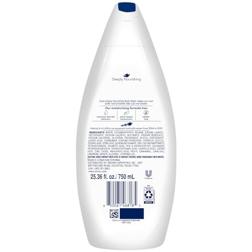 Dove Deeply Nourishing Body Wash 3-Pack - Moisturizing & Hydrating for Soft Skin